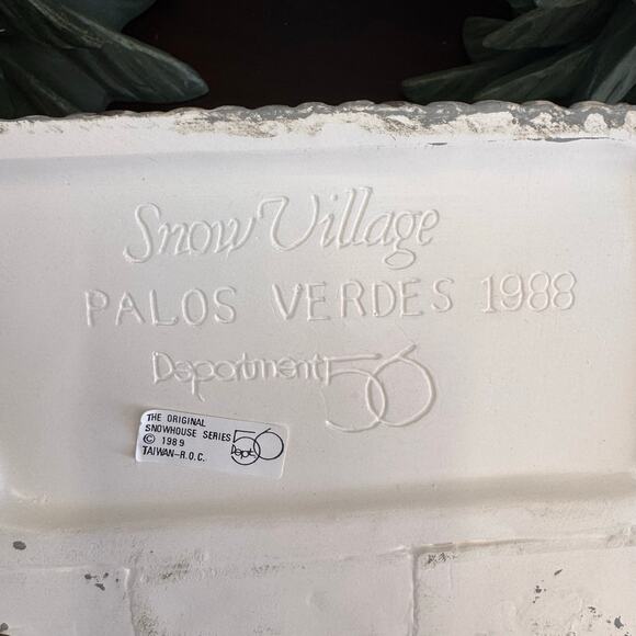 1988 Vintage Snow Village Department 56: “Palos Verdes”, Retired in 1990 - Picture 8 of 10